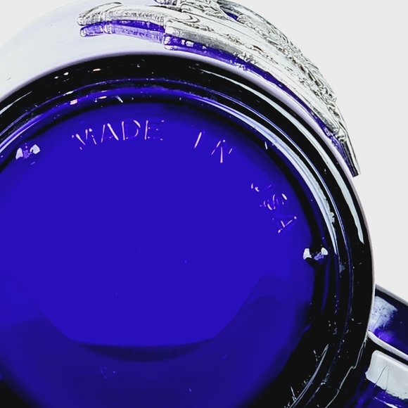 Vintage Cobalt Blue Pewter Flower Watering Pot Coffee Tea Hot Drink Mug, 10 Oz. - Picture 10 of 10